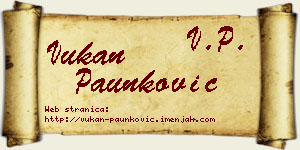 Vukan Paunković vizit kartica
